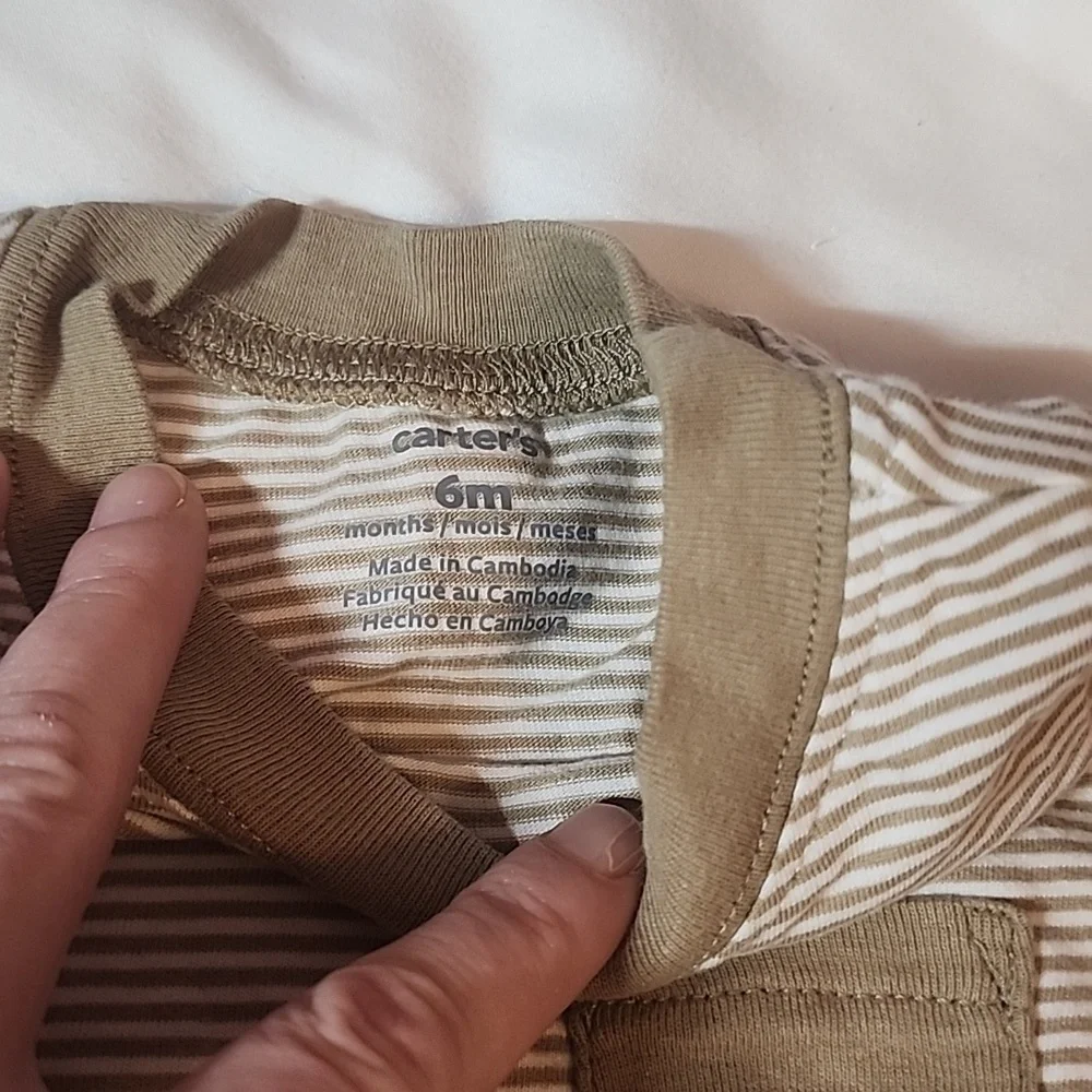 Carter's camo pants and striped top outfit sz 6 mon